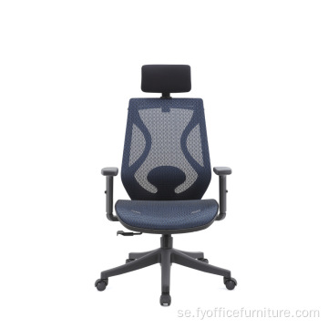 Hela försäljningspriset 3D-armstöd Justerbar ergonomisk högryggad kontorsstol